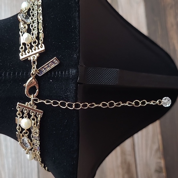 WHBM GOLD TONE FIVE STRAND TIERED NECKLACE - Picture 5 of 8